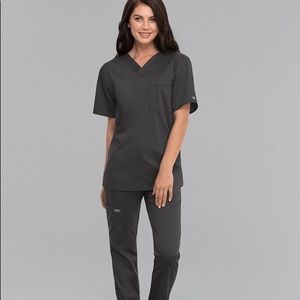 Cherokee Pewter Scrub Top
